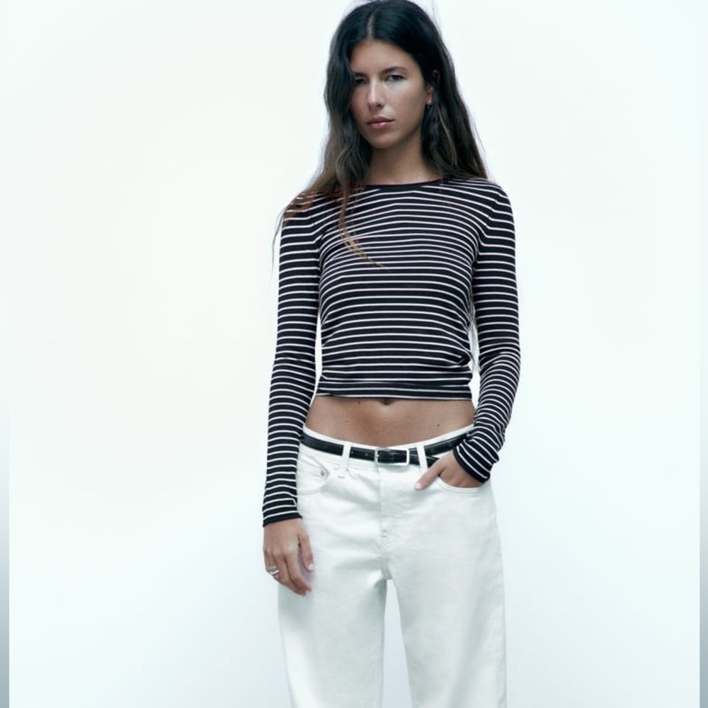 BASIC KNIT SWEATER navy and cream